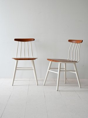 Nordic Wooden Chairs, 1960s, Set of 2-QWP-2042031