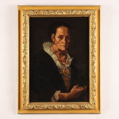 Northern Italian Artist, Portrait of an Elderly Woman, Oil on Canvas, 1600s-VMM-1713242