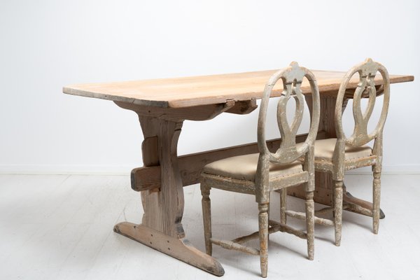 Northern Swedish Genuine Country Dining Trestle Table-MJF-1433265