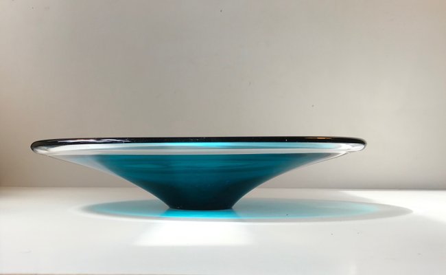 Norwegian Modern Art Glass Dish by Willy Johansson for Hadeland, 1960s-LCR-669026