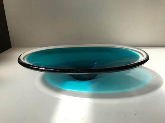 Norwegian Modern Art Glass Dish by Willy Johansson for Hadeland, 1960s-LCR-669026