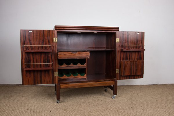 Norwegian Rolling and Extendable Bar in Rosewood by Torbjørn Afdal for Bruksbo, 1960s-EMB-2026743