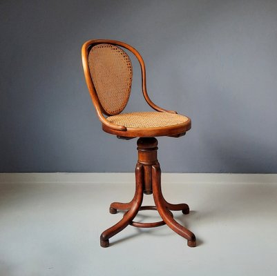 Nr. 1 - Nr. 5101 Swivel Stool with Backrest from Thonet, 1900s-SJU-1795895