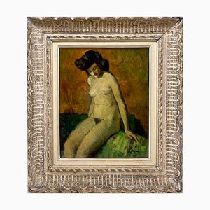 Nude Model, 1930s-1940s, Oil on Canvas, Framed-XMH-1742416