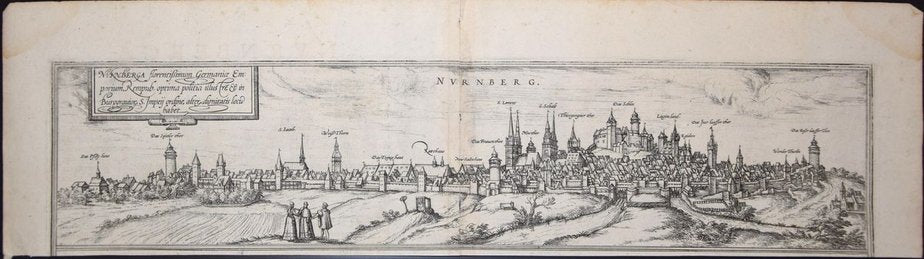 Nuremberg, Map from ''Civitates Orbis Terrarum'' - by F. Hogenberg - 1575 1575-ZCI-757877