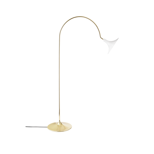 Petalii Floor Lamp by Nuura #White/ Polished Brass