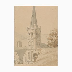 O. Wagner, Church Tower in Bacharach, 19th-Century, Paper-OJR-1273421