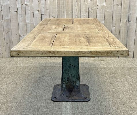 Oak and Cast Iron Base Worktable-QYF-1447788