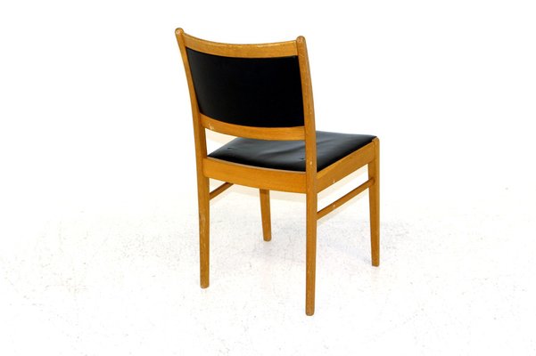 Oak and Leather Chair, Sweden, 1960s-GEK-1047395