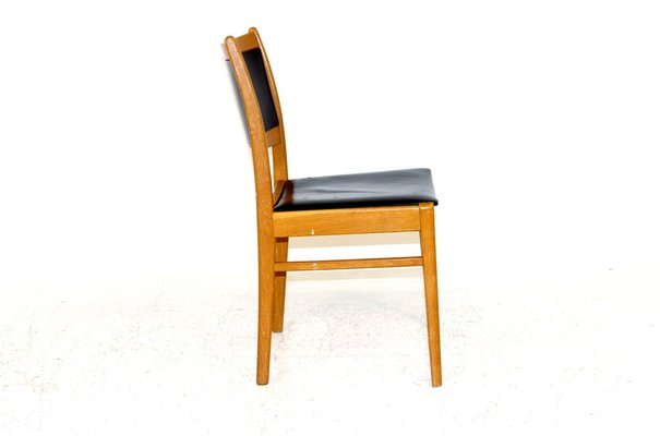 Oak and Leather Chair, Sweden, 1960s-GEK-1047395