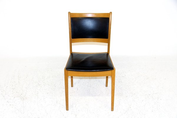 Oak and Leather Chair, Sweden, 1960s-GEK-1047395