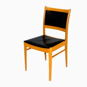 Oak and Leather Chair, Sweden, 1960s-GEK-1047395