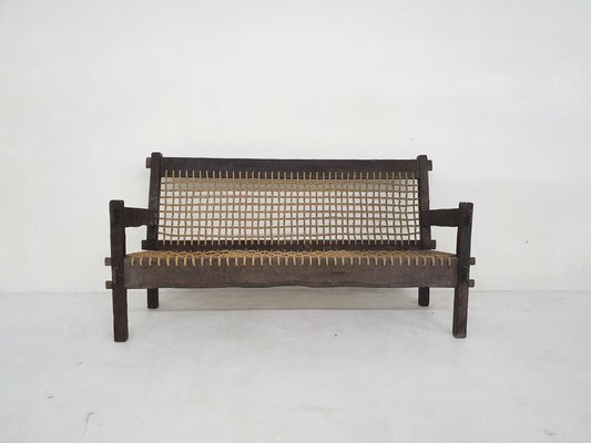 Oak and Rope Sofa, the Netherlands, 1960s-ZO-1407685