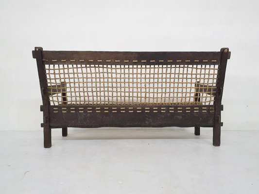 Oak and Rope Sofa, the Netherlands, 1960s-ZO-1407685