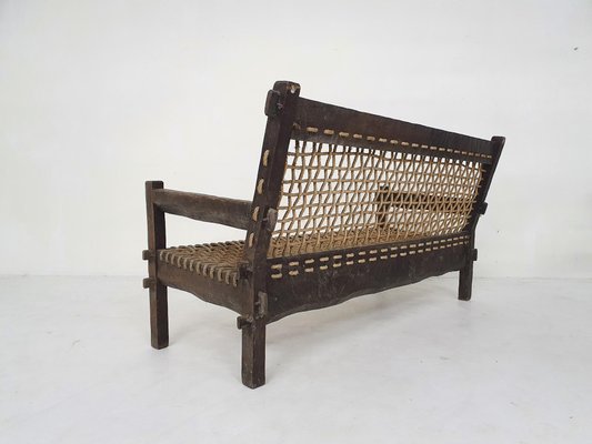 Oak and Rope Sofa, the Netherlands, 1960s-ZO-1407685