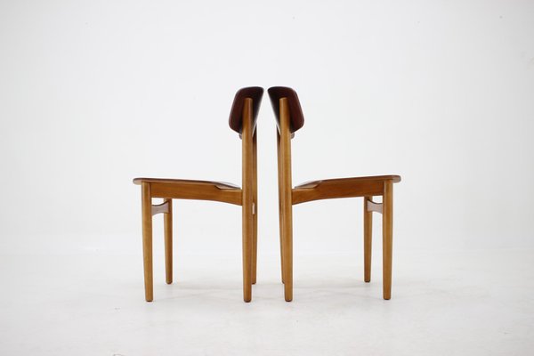 Oak and Teak Model 122 Dining Chairs by Børge Mogensen for Søborg Møbelfabric, 1960s, Set of 6-TZ-955580