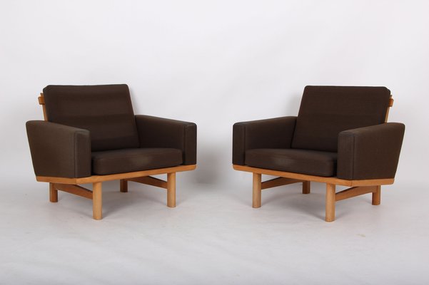 Oak and Wool Model 36 Chairs by Hans J, Wegner, Set of 2-DQ-974509