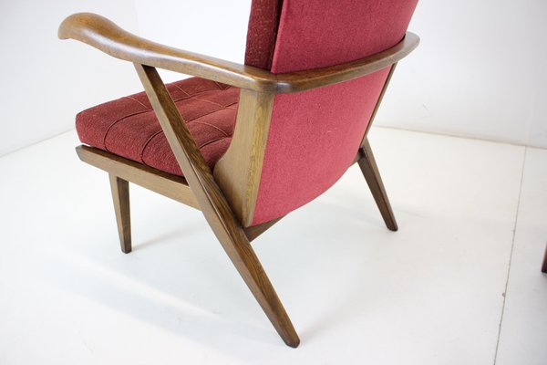 Oak Armchairs, Czechoslovakia, 1960s, Set of 2-TZ-1141909