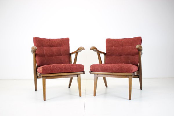 Oak Armchairs, Czechoslovakia, 1960s, Set of 2-TZ-1141909