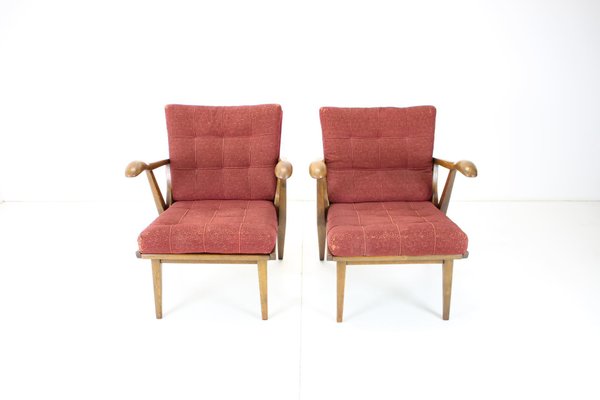 Oak Armchairs, Czechoslovakia, 1960s, Set of 2-TZ-1141909