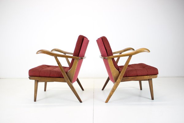 Oak Armchairs, Czechoslovakia, 1960s, Set of 2-TZ-1141909