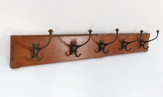 Oak Arts & Crafts Art Nouveau Coat Rack Attributed to A.J. Kropholler, 1900s-MY-838604