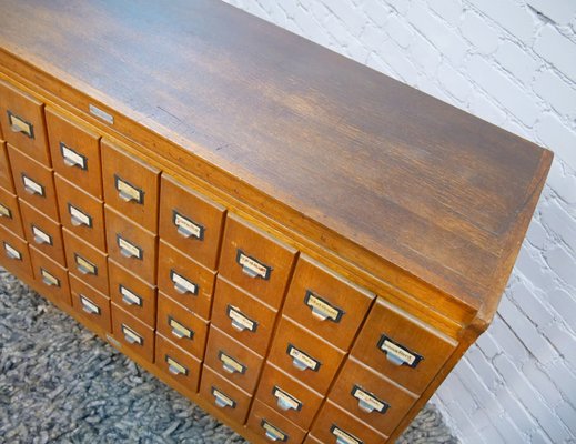 Oak Cabinet with 40 Drawers, Germany, 1930s or 1940s-QFD-1048756