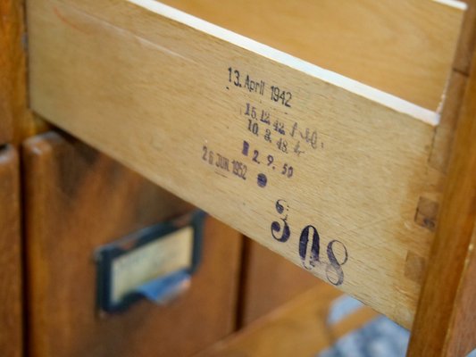 Oak Cabinet with 40 Drawers, Germany, 1930s or 1940s-QFD-1048756