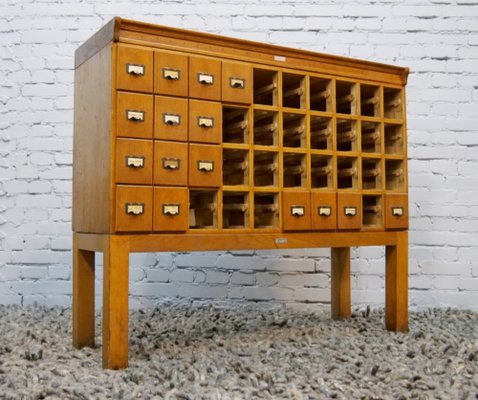 Oak Cabinet with 40 Drawers, Germany, 1930s or 1940s-QFD-1048756