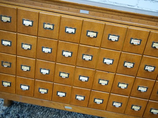 Oak Cabinet with 40 Drawers, Germany, 1930s or 1940s-QFD-1048756