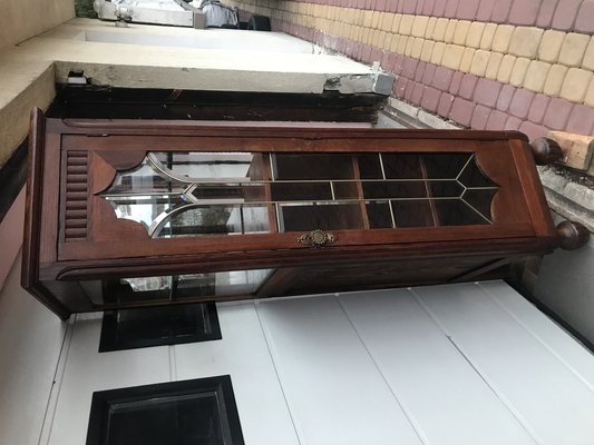 Oak Cabinet with Cut Crystal Glass Doors, 1932-WQQ-1807237