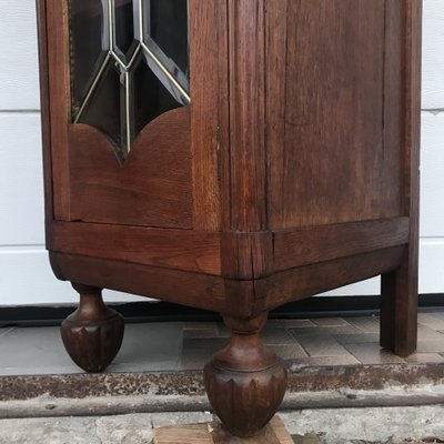 Oak Cabinet with Cut Crystal Glass Doors, 1932-WQQ-1807237