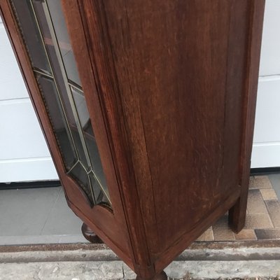 Oak Cabinet with Cut Crystal Glass Doors, 1932-WQQ-1807237