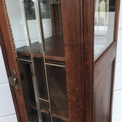 Oak Cabinet with Cut Crystal Glass Doors, 1932-WQQ-1807237