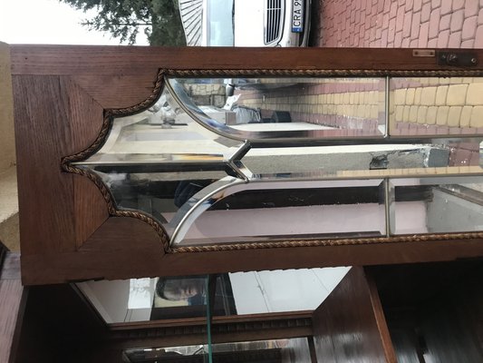 Oak Cabinet with Cut Crystal Glass Doors, 1932-WQQ-1807237