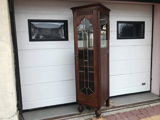 Oak Cabinet with Cut Crystal Glass Doors, 1932-WQQ-1807237