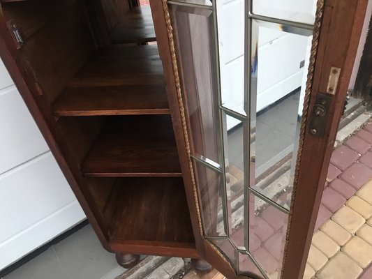 Oak Cabinet with Cut Crystal Glass Doors, 1932-WQQ-1807237