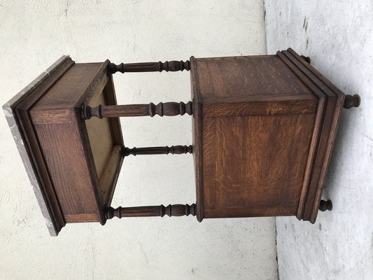 Oak Cabinet with Marble Top, 1940s-WQQ-1178252