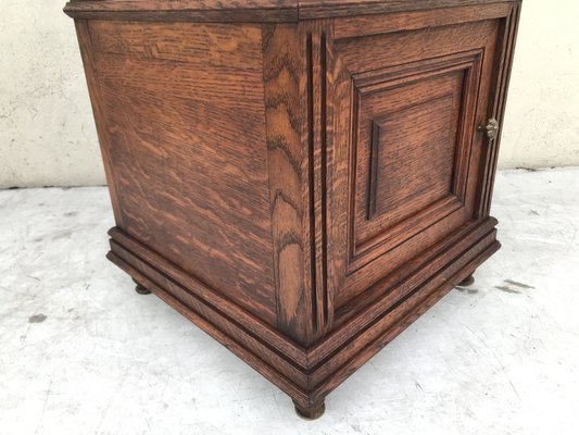 Oak Cabinet with Marble Top, 1940s-WQQ-1178252