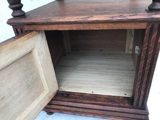 Oak Cabinet with Marble Top, 1940s-WQQ-1178252