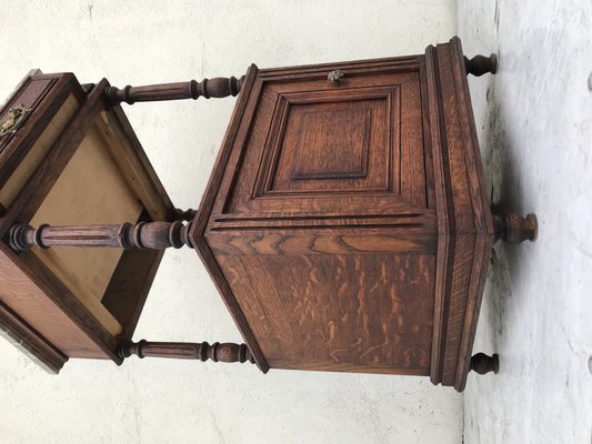 Oak Cabinet with Marble Top, 1940s-WQQ-1178252