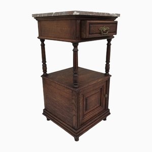 Oak Cabinet with Marble Top, 1940s-WQQ-1178252