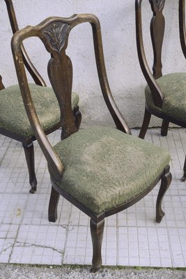 Oak Chairs with Arched Backrests, England, 1870s, Set of 4-RAQ-1002054