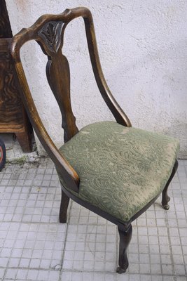 Oak Chairs with Arched Backrests, England, 1870s, Set of 4-RAQ-1002054