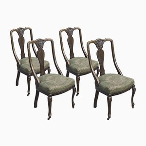 Oak Chairs with Arched Backrests, England, 1870s, Set of 4-RAQ-1002054