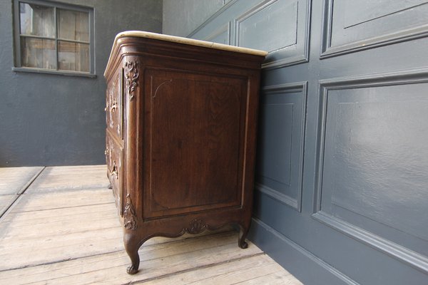 Oak Chest of Drawers with Marble Plate, 1700s-TAT-1339230