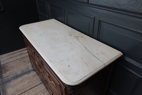 Oak Chest of Drawers with Marble Plate, 1700s-TAT-1339230