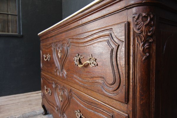 Oak Chest of Drawers with Marble Plate, 1700s-TAT-1339230