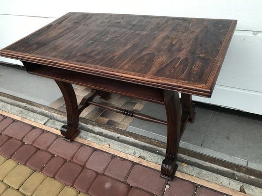 Oak Coffee Table with Small Shelf, 1950s-WQQ-1758374