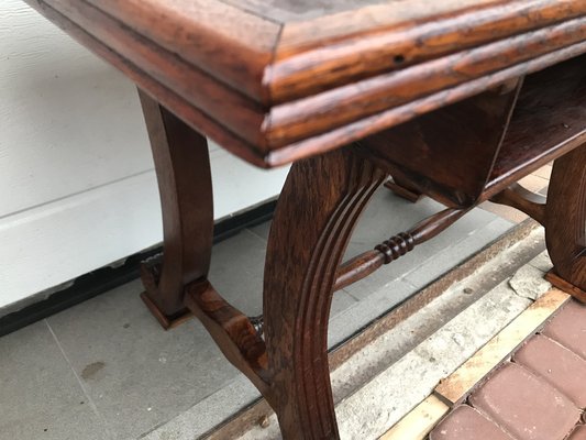 Oak Coffee Table with Small Shelf, 1950s-WQQ-1758374